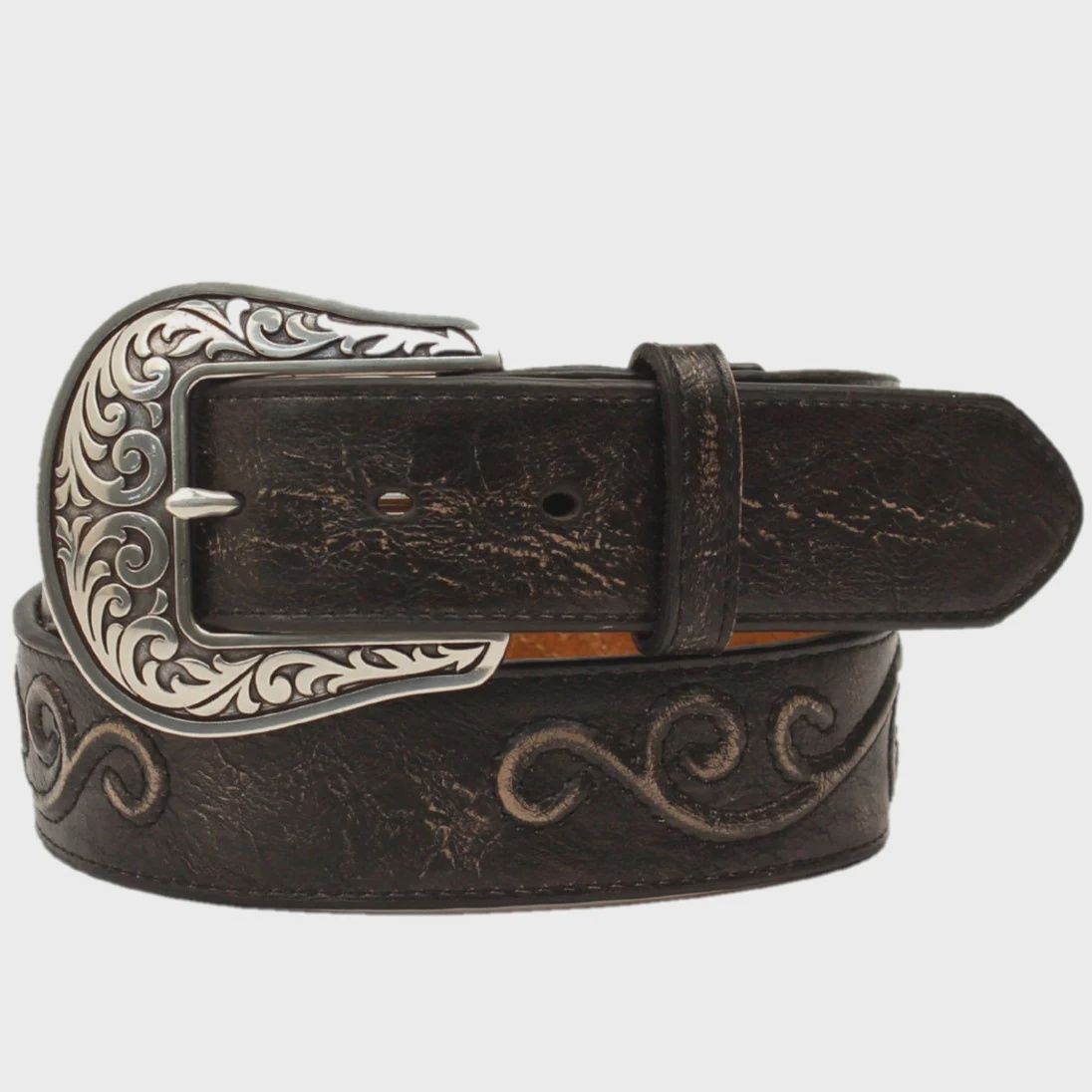 Nocona Ladies Scroll Concho Brown Belt