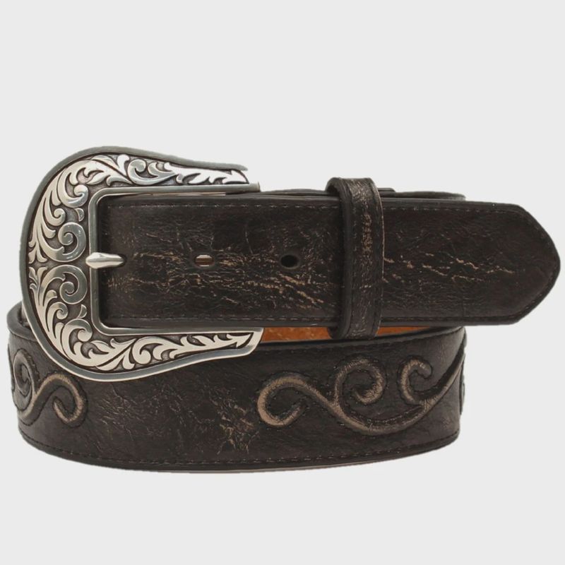 Nocona Ladies Scroll Concho Brown Belt