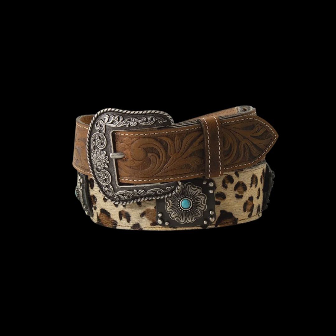 Nocona Women's Leopard Print Brown Belt