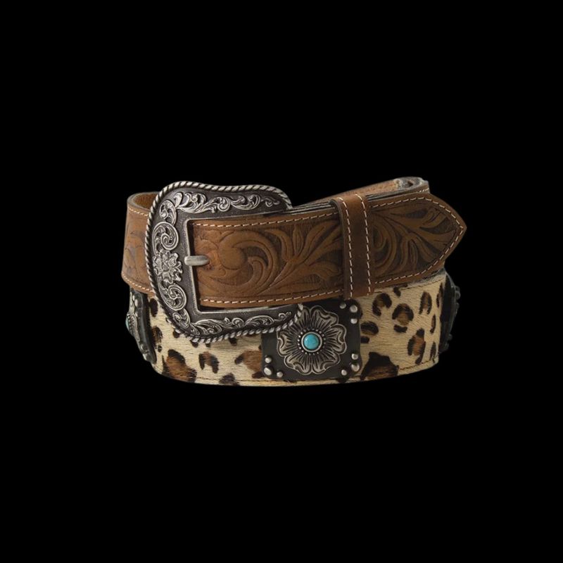 Nocona Women's Leopard Print Brown Belt