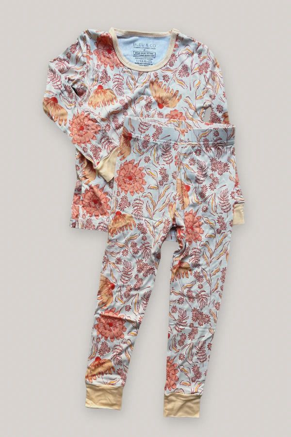 Coral Floral 2 Piece Pajama Set