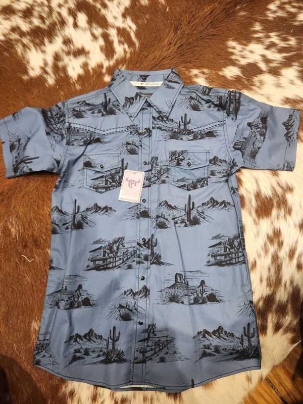 Youth Western Scenery Short Sleeve Print