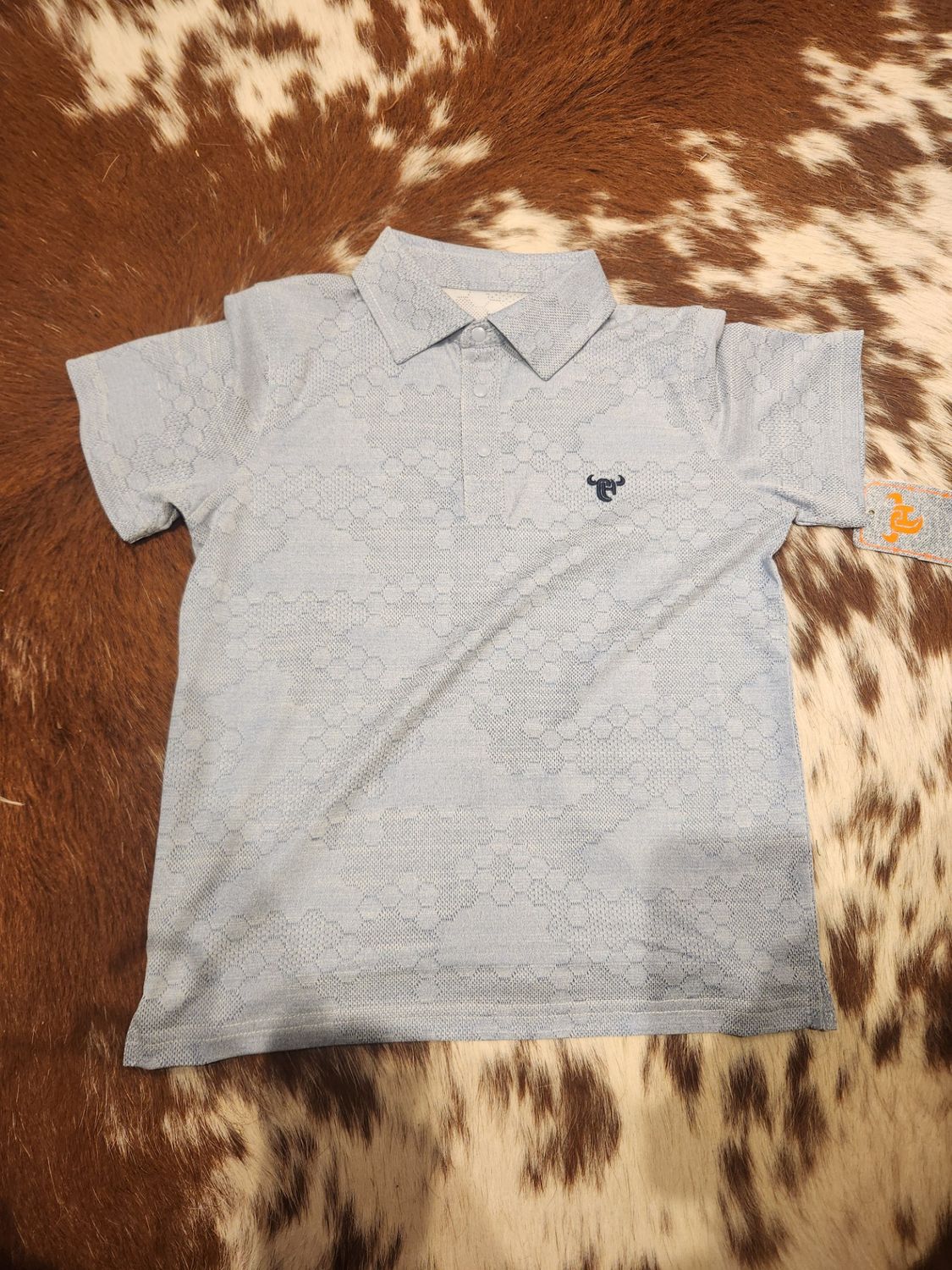Youth Solid Blue Short Sleeve Golf Shirt