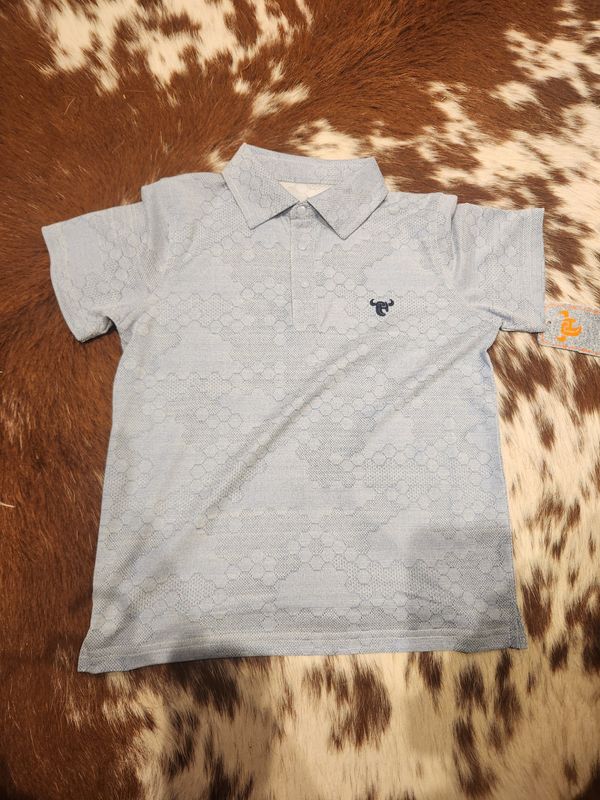 Youth Solid Blue Short Sleeve Golf Shirt