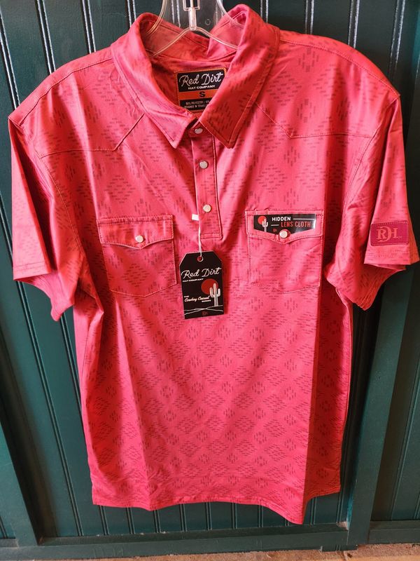 Polo Short Sleeve-Deep Red Aztec