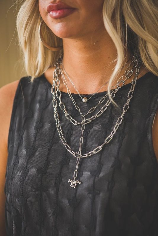 15" 18K White Gold Burnished Chain Necklace w/ Burnished Bead Accent