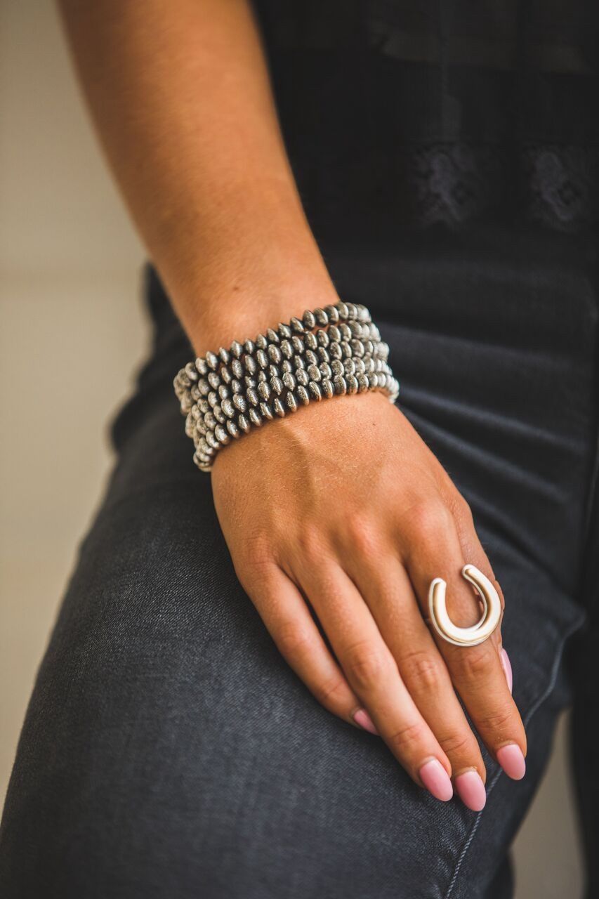 18K Two Toned Plated Adjustable Horseshoe Ring