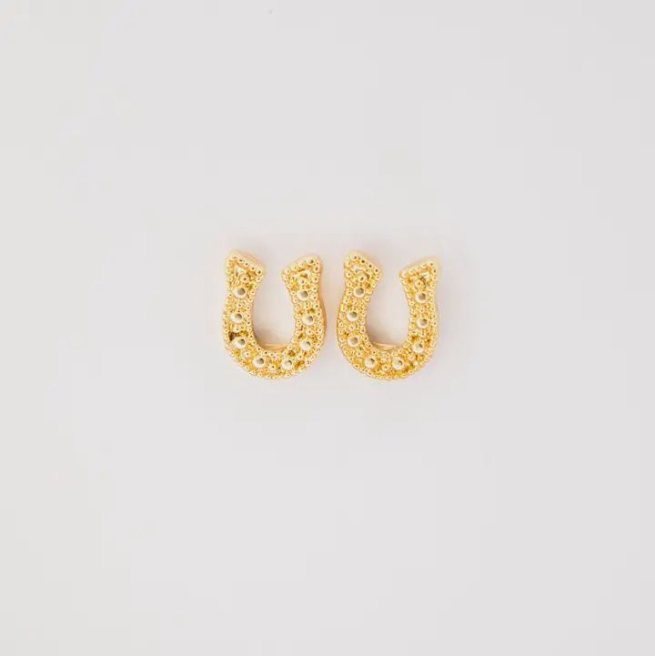 .50" 18K Gold Plated Horseshoe Stud Earring