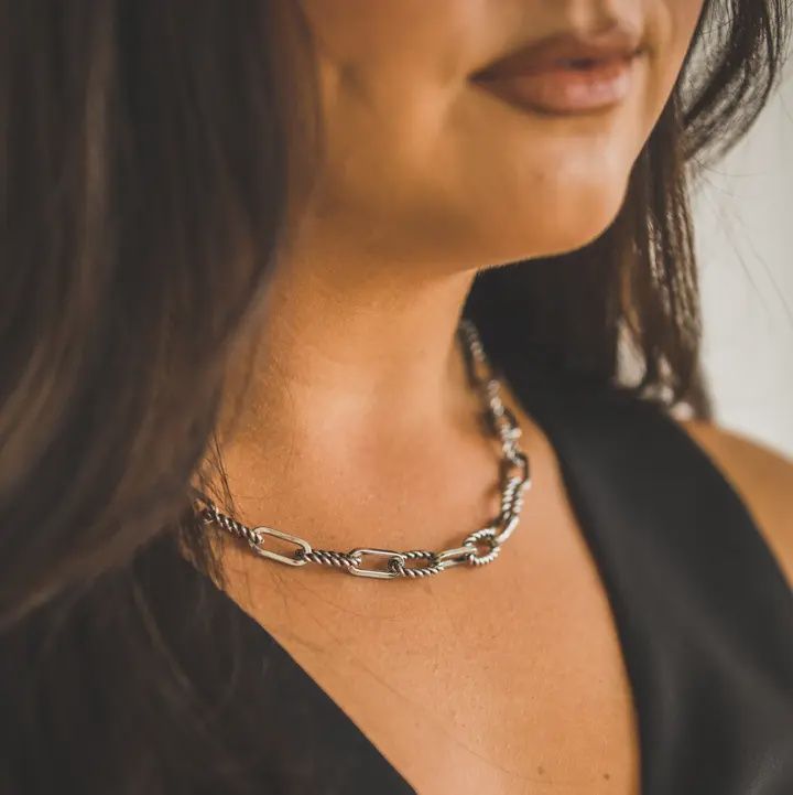 18K White Gold Plated 24" Rope Link Chain