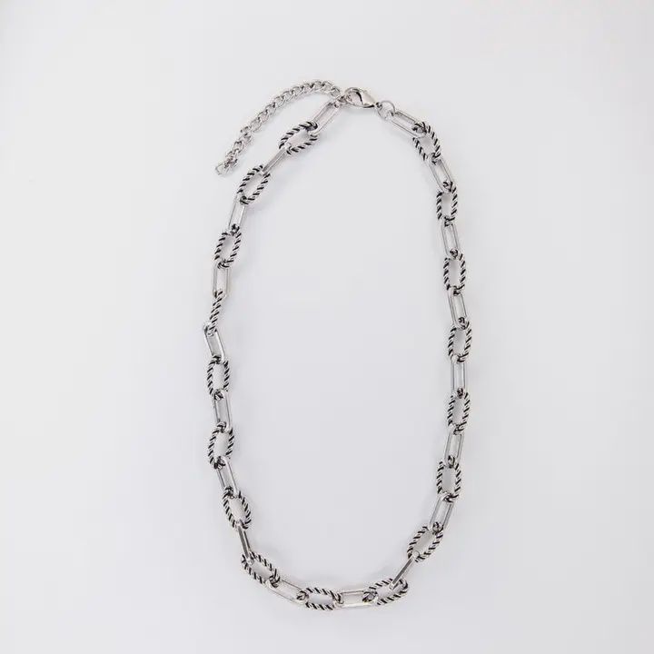 18K White Gold Plated 24" Rope Link Chain