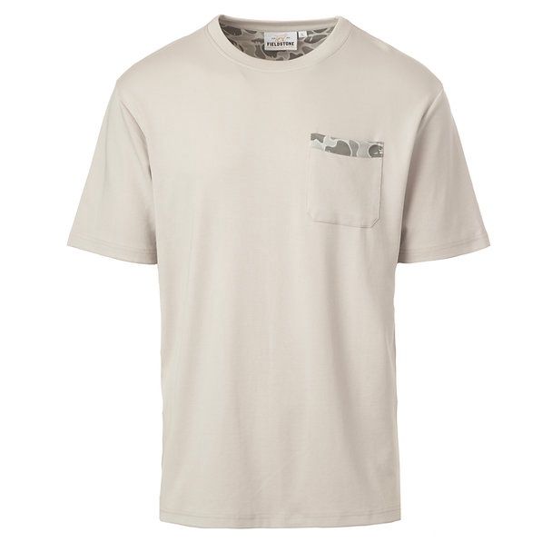 Solid Tee With Marsh Camo Pocket