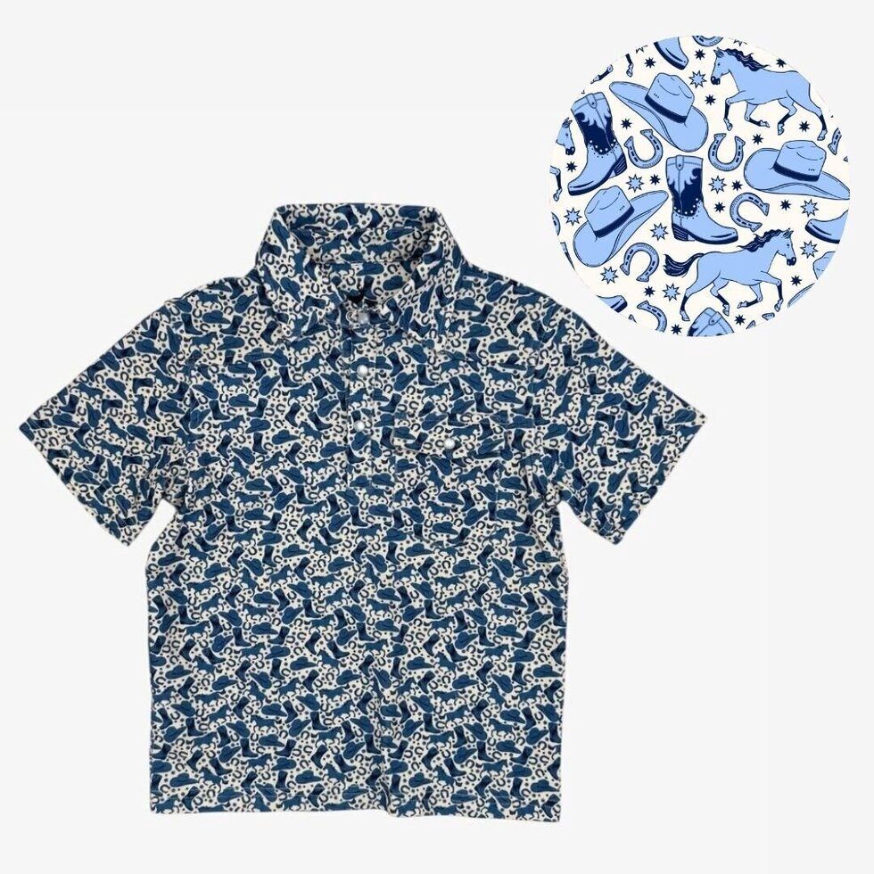 truett polo || seaside stampede (bluebonnet blue)
