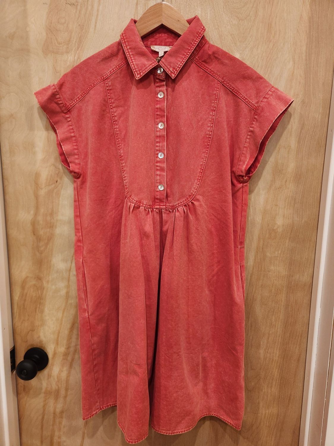 WASHED DENIM SHIRT DRESS