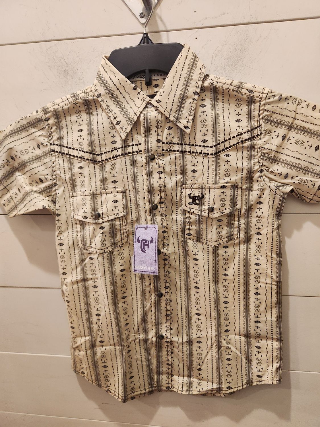 Youth Striped Aztec Short Sleeve Print