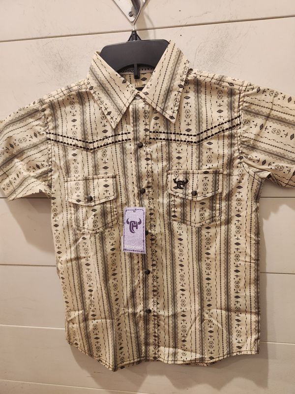 Youth Striped Aztec Short Sleeve Print