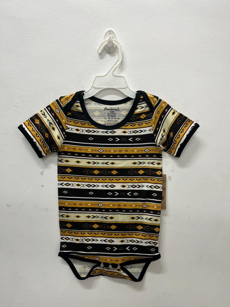 Brown &amp; Yellow Western Print Onesie