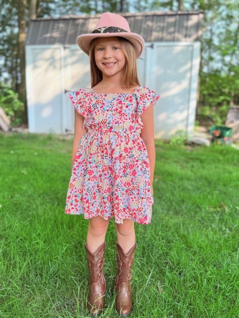 Girl's Ladybug Floral Dress