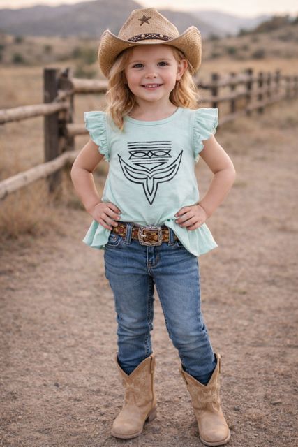 Girl's Mint Boot Stitch Blouse