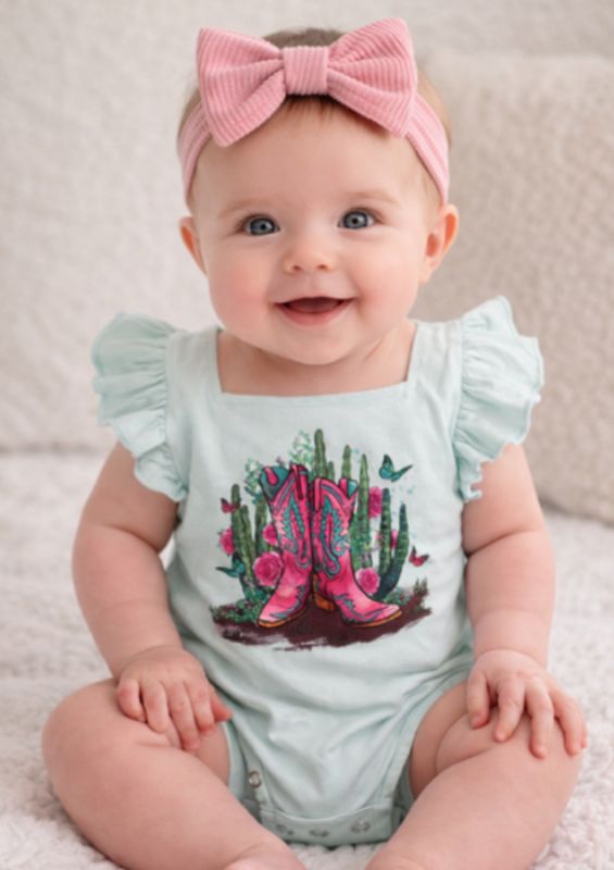 Pink &amp; Turquoise Boot Bubble