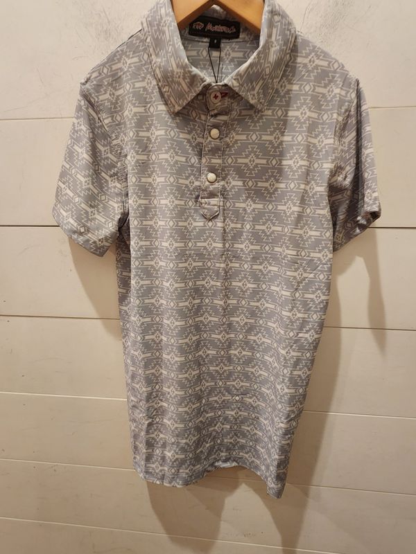 Light Gray Aztec Polo