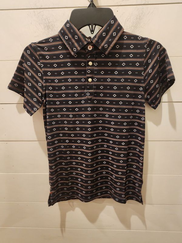 Brown and Navy Stripe Polo