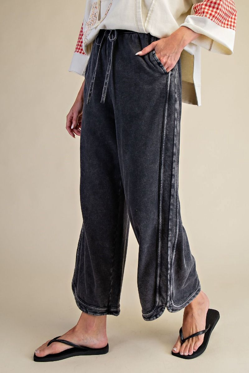 MINERAL WASHED TERRY KNIT PANTS