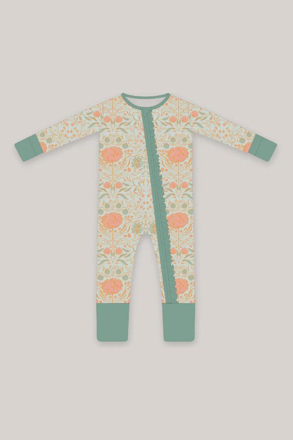 Mint Floral Ruffle Pajama