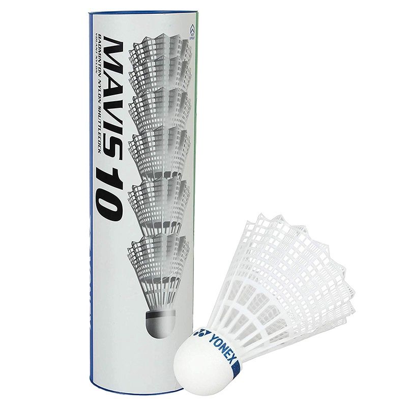 YONEX MAVIS 10 SHUTTLECOCKS YX10 6PK, Colour: White