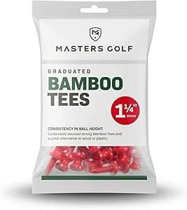 MASTERS BAMBOO GOLF TEES 1 1/4 /RED