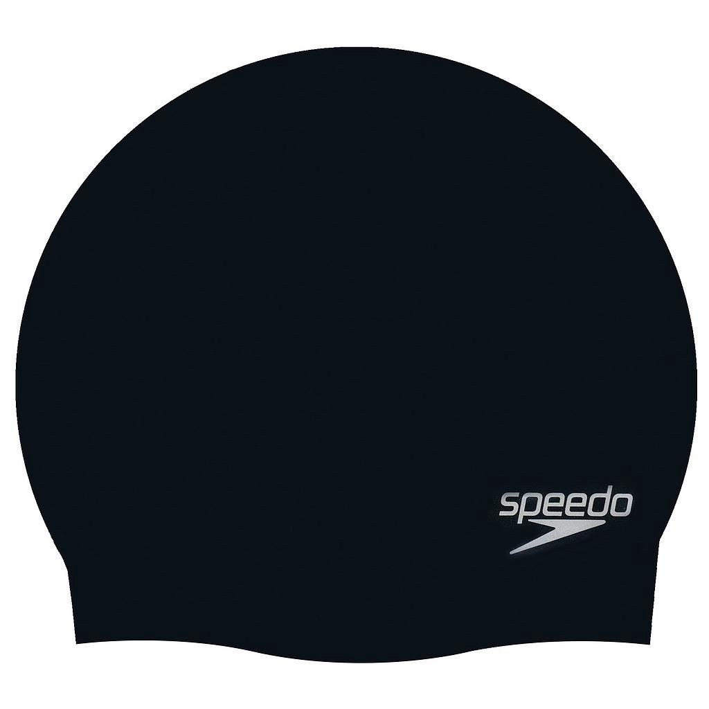 SPEEDO SILICONE MOULDED SWIM CAP, Colour: Blk-Grey, Misc: N-A
