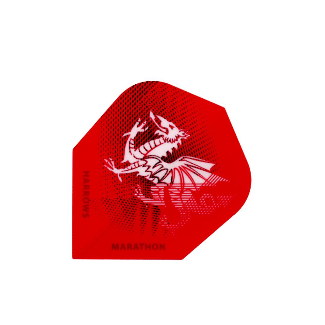 HARROW MARATHON DART FLIGHT SET WALES, Colour: Red