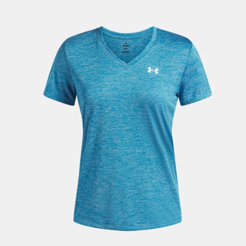 UA TWIST TECH V NECK TEE WOMENS 1384227 587