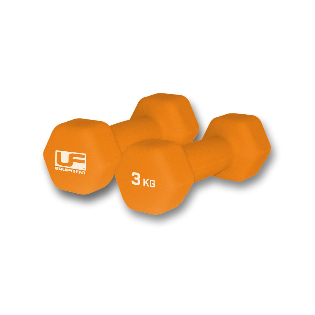 UF HEX NEOPRENE DUMBBELL 2x 3KG UFW034, Colour: Orange