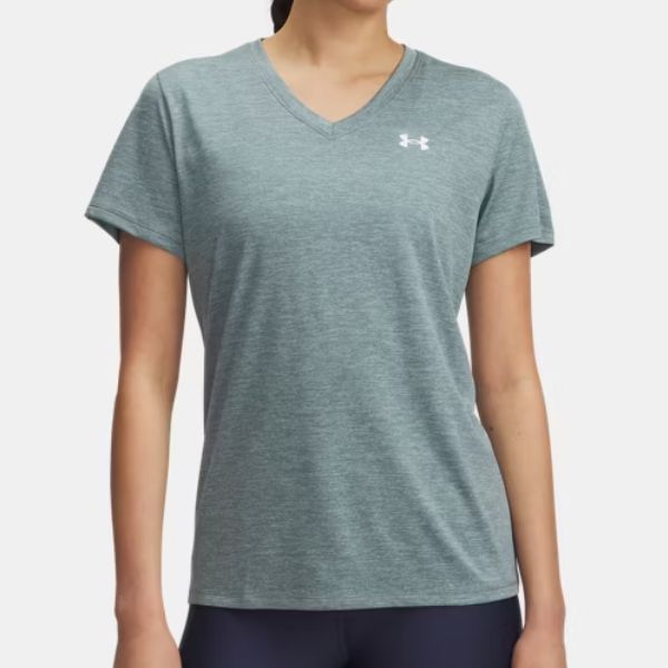 UA TWIST TECH V NECK TEE WOMENS 1384227 587