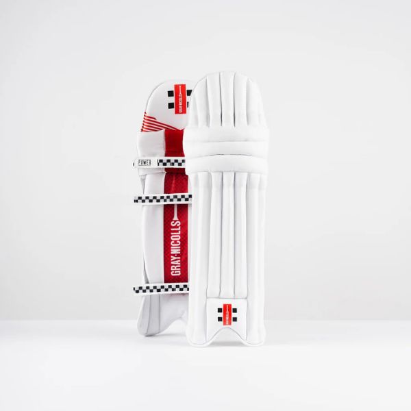 GRAY NICOLLS POWER X CRICKET PAD, Colour: White/Red, INF-SNR: SMALL JUNIOR