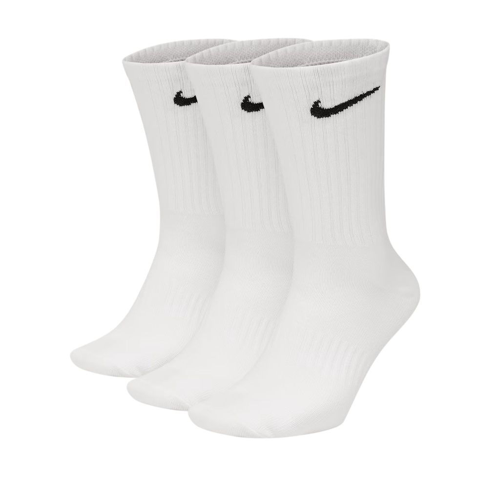 NIKE LIGHTWEIGHT 3PP CREW SOCKS WHITE, Colour: WHITE, S-XL: 5-8