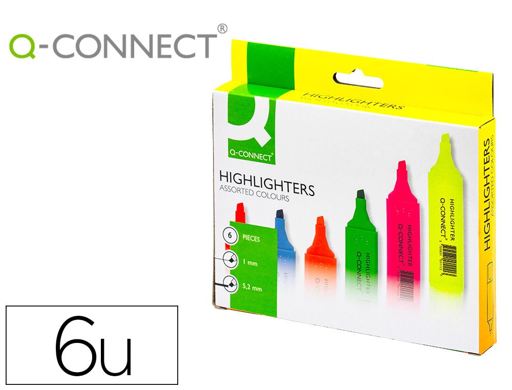 Marcador Fluorescente Q-Connect cart/6 sortido