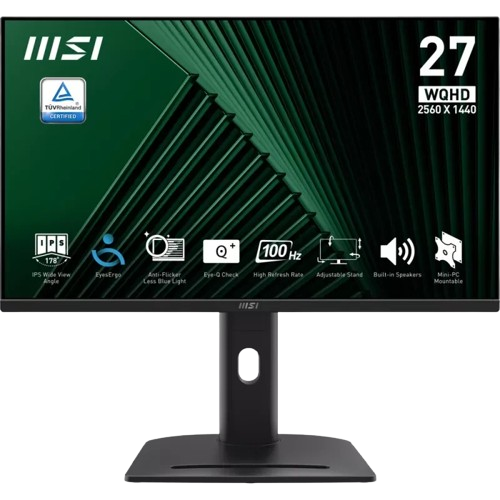 MSI PRO MP275QPG IPS 27INCH WQHD 100H 1MS MPRT ADAPTIVE-SYNC 300NITS 2XHDMI DP BLACK 3Y 9S6-3PC39M-072