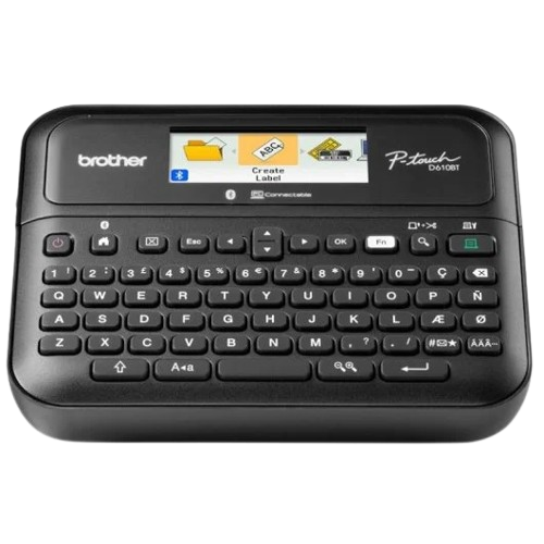 BROTHER Label Printer Desktop model 3.5/6/9/12/18mm TZe Tape Max 5lines Printing Per Label USB Connection 16characters PTD610BTVPUR1