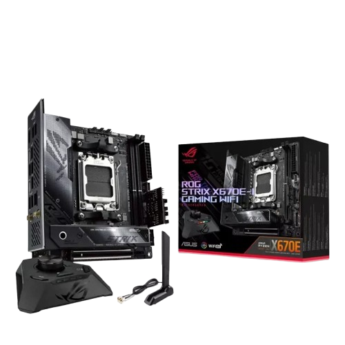 ASUS ROG STRIX X670E-I GAMING WIFI AM5 mITX MB 2xDIMM DDR5 2xM.2 2xSATA ROG STRIX X670E-I