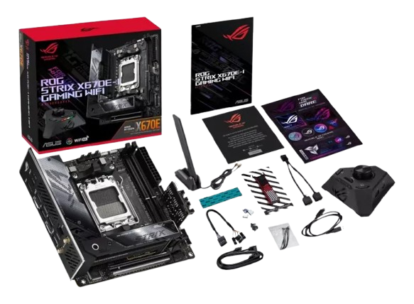 ASUS ROG STRIX X670E-I GAMING WIFI AM5 mITX MB 2xDIMM DDR5 2xM.2 2xSATA ROG STRIX X670E-I