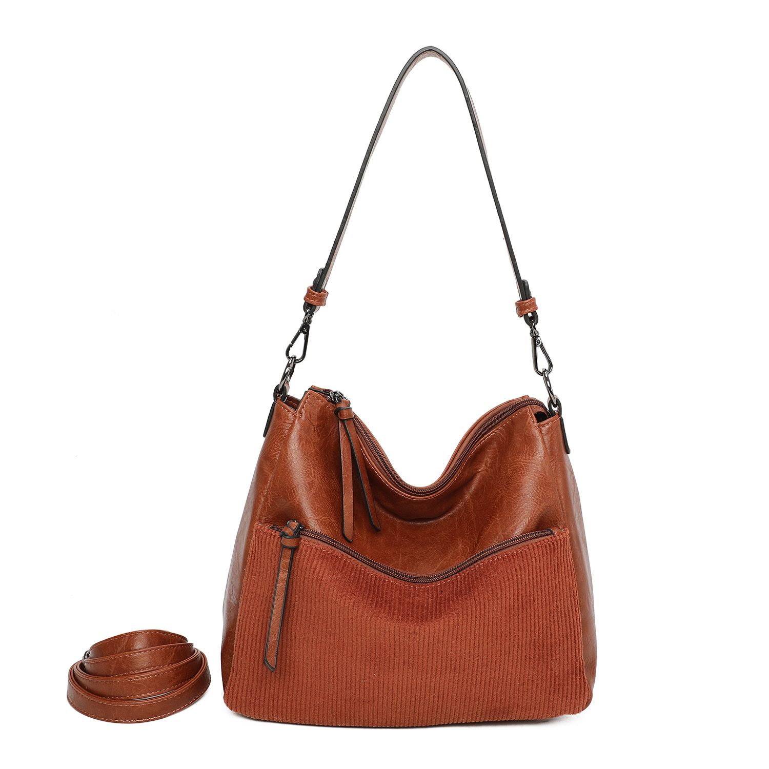 Cabas Tas met geribbeld – Cognac
