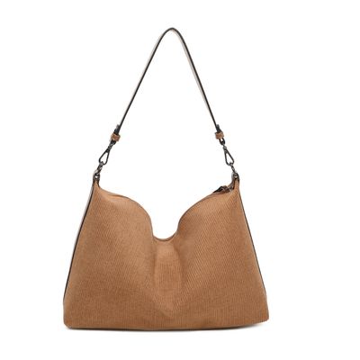 Schoudertas met geribbelde textuur