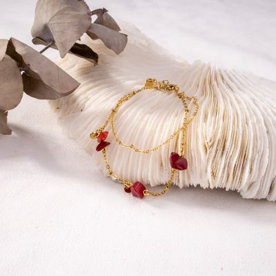 Armband met rode edelsteen accenten