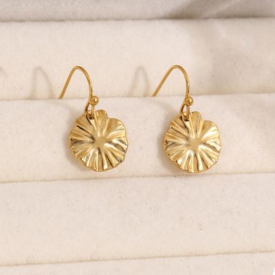 Goudkleurige oorbellen met ronde plaat