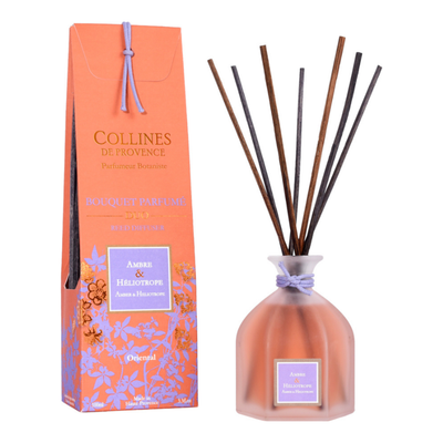 Geurstokjes Amber en Heliotroop