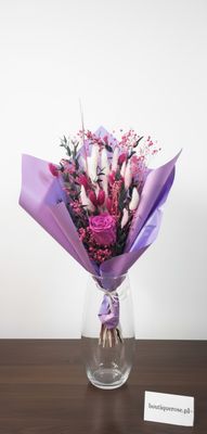 Bukiet "Fioletowa Elegancja" z Wieczną Różą