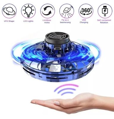 Flying Spinner Fingertip Flight Gyro Flyorb Hover Mini Drone Aircraft Helicopter Toy LED UFO Toy Adult  Kid Gift