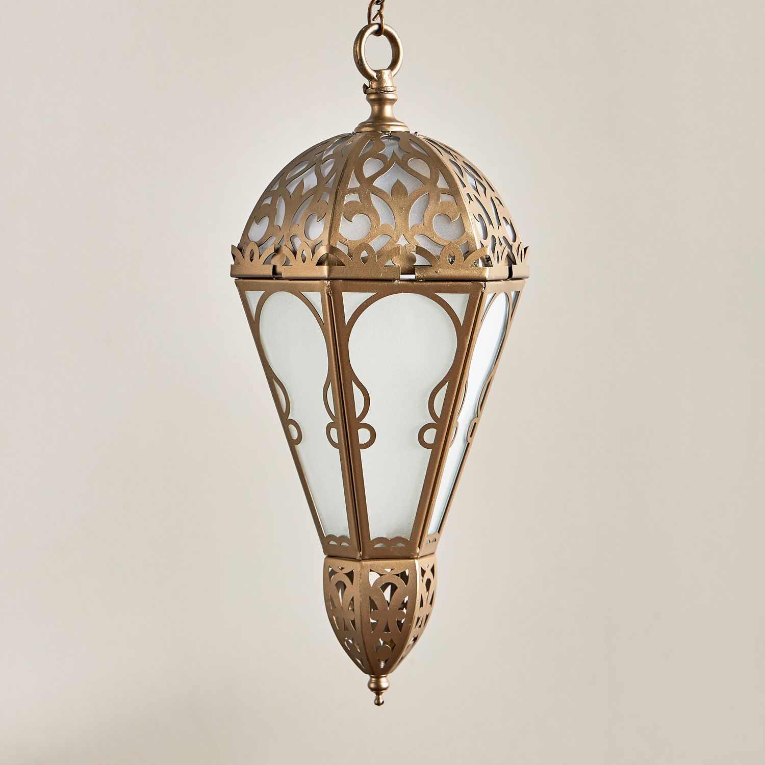 Upsidedown Hexagonal Copper Lantern