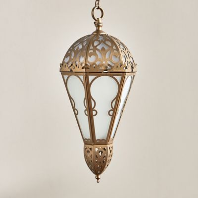 Upsidedown Hexagonal Copper Lantern